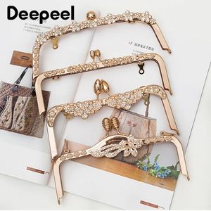 1PC Deepeel Retro Square reliëftas handgrepen metalen handgemaakte naaimakjes kus clasp handtas portemonnee frame handgreep accessoires 240105