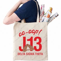 1pc Delta Sigma Theta Sorority, 13 januari Founders Day patroon Tote Bag Canvas schoudertas Voor reizen Dagelijks woon-werkverkeer Dames 98zs#