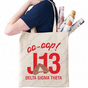1pc Delta Sigma Theta Sorority, 13 janvier Modèle de jour des fondateurs Sac fourre-tout Sac à bandoulière en toile pour les déplacements quotidiens des femmes 98zs #