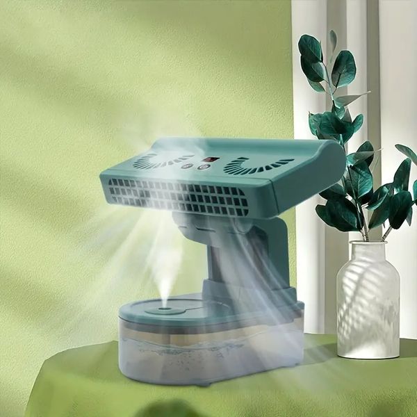Mini ventilador humidificador para colgar en el escritorio, ventilador de refrigeración por niebla USB para el hogar y la oficina, niebla refrescante y brisa fresca para hidratación, 1 ud.