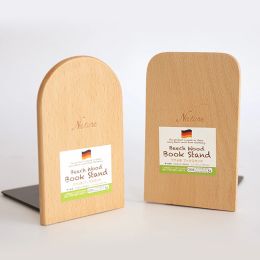 1pc Organisateur de bureau Office Home Booksends Livres support support Nature Beech Wood Storage Bureau étagère Bookend Livre Accessoire