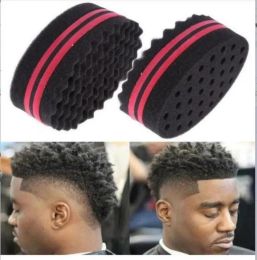 Esponja de estilo permanente para trenzas sucias, herramienta de esponja para el cuidado de la cabeza, estilo hip hop, cepillo para pelo rizado, esponjas negras, papel de aluminio ZZ, 1 ud.