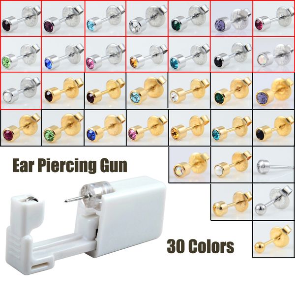 1PC jetable stérile oreille Piercing unité Cartilage Tragus Helix Piercing pistolet pas de douleur perceur outil Machine Kit goujon bijoux à bricoler soi-même