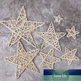 1 ST DIY Handwerk Rotan Wood Star Voor Bruiloft Verjaardagsfeestje Decoratiejaar Kinderen Gift Speelgoed Kerstmis Craft Benodigdheden