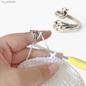 1 PC DIY DIY Multiñera Anillo Bucle de tejido Herramienta de crochet Coser pavo real Pescado Anillo de pescado Hilo de dedos Ajustable Fingering Herramientas L230620