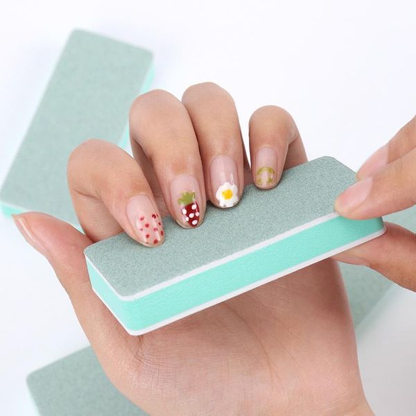 Transferir archivos grandes 1 unid lima de uñas pulida de doble cara verde blanco Wenwan bloque pulido moda mujer herramienta de manicura Polishi qylfDx