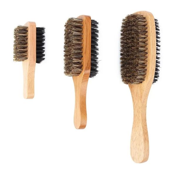 1PC Eco Friendly Bristle Bristle's Raser Brosse de rasage portable Brosse de barbe naturelle portable pour le nettoyage du visage outils Moustache