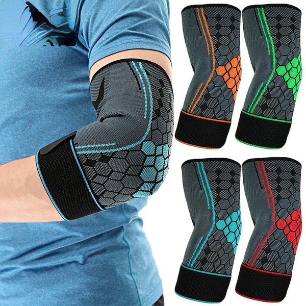 1PC ELBOW STACK COMPRESSION SHEEVE SOUTIEN SOUTIEN SOUTIEN ELASTIQUE avec sangle pour le golf, le basket-ball, le tennis, l'entraînement, l'arthrite, la douleur