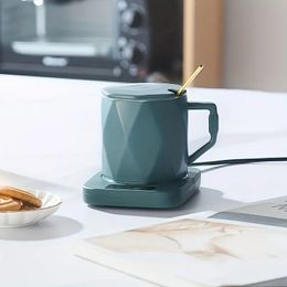 1pc, chauffe-tasse à café électrique, chauffe-tasse intelligent, chauffe-tasse électrique 16W chauffe-bougie plaque chauffante bureau thé chauffe-lait pour la maison et le bureau (vert)