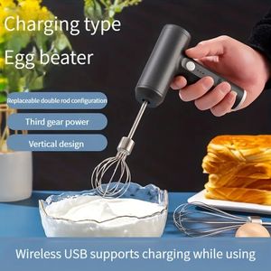 1 pièce, batteur à main électrique avec fouet, batteur à œufs rechargeable par USB, batteur à main électrique multifonctionnel, pour la fabrication de crème, la pâtisserie, la cuisine, les outils de cuisson, les accessoires de cuisine