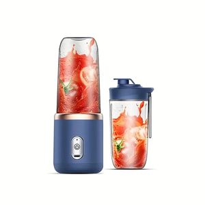 1pc Mélangeurs électriques portables, presse-agrumes bouteille d'eau 2-en-1 USB rechargeable tasse unique Mini presse-agrumes portable mélangeur fruits smoothie mélangeur presse-agrumes école