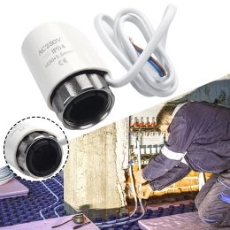Actionneur thermique électrique 1PC AC230V M30 * 1,5 mm -5 ~ 60 ° 90 mm pour le radiateur de chauffage au sol pour les pièces de réchauffement de l'amélioration de la maison