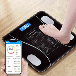 Báscula electrónica inteligente con Bluetooth, báscula digital para grasa corporal, báscula de peso para adultos, equilibrio corporal pequeño para el hogar, nueva prueba de grasa Libra H1229, 1 ud.