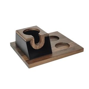 1pc Station de support de bourrage de café expresso, station de bourrage de café en bois, support de bourrage de filtre à café, tapis de bourrage de porte-filtre