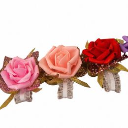 1pc Événement Supplies Decorati Hand fr Bridesmaid Silk Rose poignet FRS for Wedding Bride Cheple FRS F8ML #