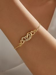 Bracelet réglable en forme de cœur pour femmes, 1 pièce, à la mode, pour le quotidien