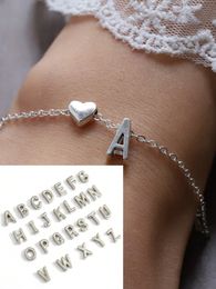 1pc Mode Prachtige A-Z 26 Beginletters Hart Armband Voor Paar Cadeau Voor Vrouwen Mannen