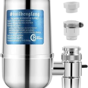 1pc kraan waterfilter, kraanwaterzuiveraar, met 8-laags zuivering Keramiek Verwijder zware metalen, fluoride, geschikt voor de meeste kranen, thuiskeuken Gezond drinken