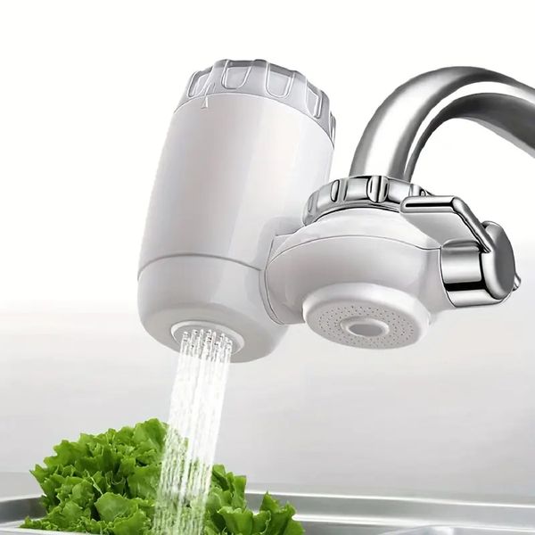 1pc, purificateur d'eau de robinet, percolateur en céramique lavable de robinet de cuisine, filtre à eau Filtro élimination des bactéries de rouille nettoyeur d'eau ménage, accessoires de salle de bain