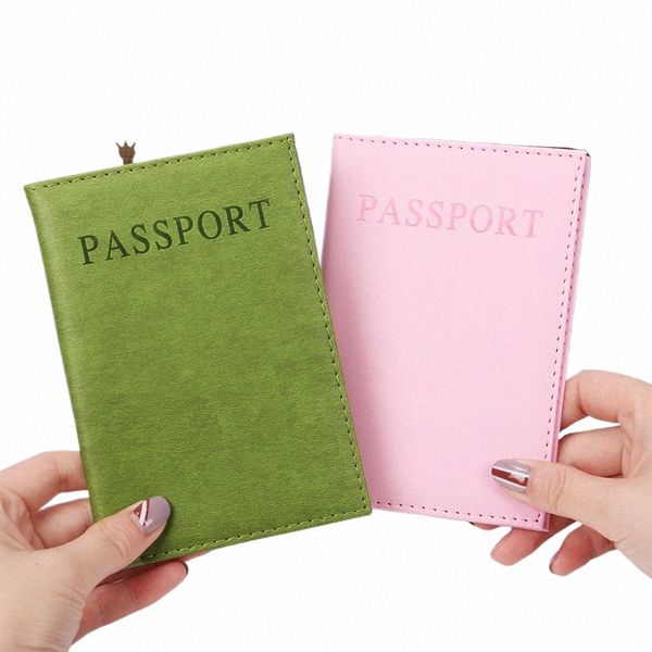 1pc Fi New PU Women Passport Passport Models Models Girls Travel Passport Cover Unisex Card Case Man Holder K0xw#