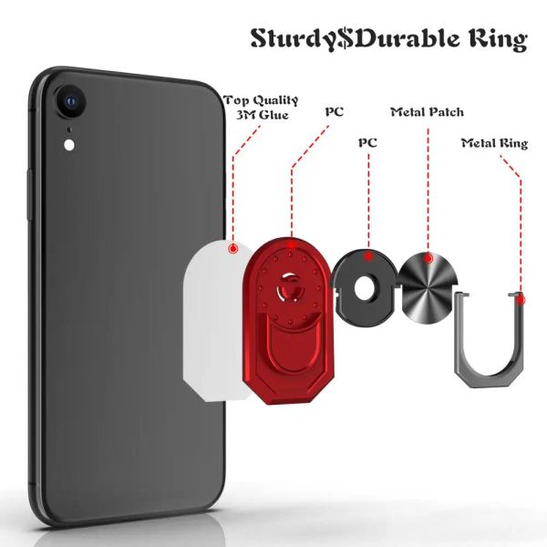 1PC Finger Ring Portez pour les supports de téléphones portables du téléphone reproduisent les détenteurs de téléphones mobiles pour iPhone 12 13 14 Xiaomi Samsung
