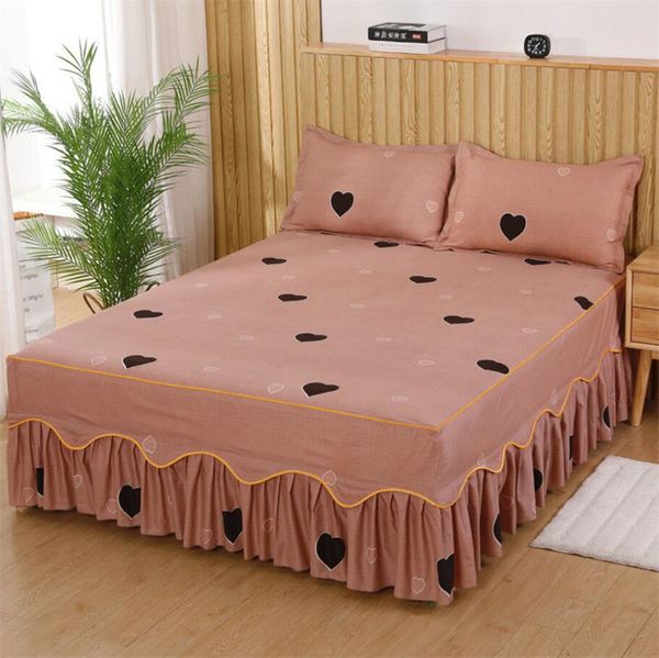 1 sábana bajera individual/doble/Queen/King Size estilo europeo 100% faldas de cama de microfibra ropa de cama con banda elástica funda de colchón 220525