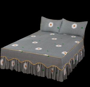1 pièce drap-housse simple, double, queen, king size, style européen, jupes de lit en microfibre 100, linge de maison avec housse de matelas à bande élastique, 220528090672