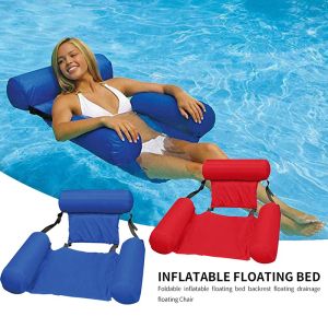 1 st drijvend zwembad water hangmat float lounger zwevend opblaasbaar zwembad bed netbedekking