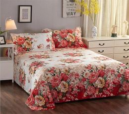 Drap de lit doux à ponçage Floral, grande taille 230x230cm, drap plat épais, drap double, sans taie d'oreiller, 1 pièce, 2011132880036