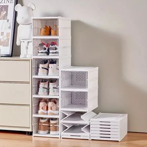 Organizador de zapatos plegable, caja de almacenamiento para zapatillas, contenedores de almacenamiento plegables, contenedor de almacenamiento apilable, 1 ud.