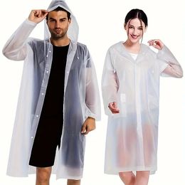 Petit imperméable Transparent pliable, imperméable EVA réutilisable pour hommes et femmes 1 pièce