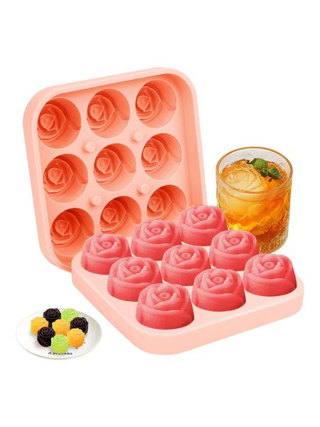 1PC Food Grade Silicone Block Box Ice Box Maker Maker Grinder Gile Frozen Ice Rose Moule Cuisine DIY ICE CUBE TRAY