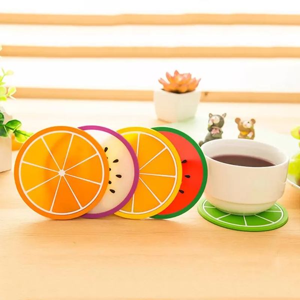 Dessous de verre en forme de Fruit en Silicone, 1 pièce, coussinets isolants antidérapants, tapis de tasse, porte-boisson chaude, support de tasse, accessoires de cuisine à domicile