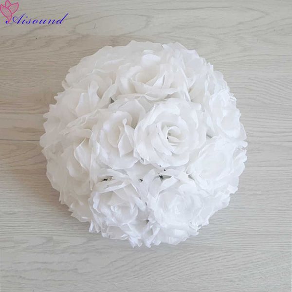 1 unid bola de flores completa seda artificial rosa centros de boda besando pomanders fiesta de matrimonio decoración del año flori 210624