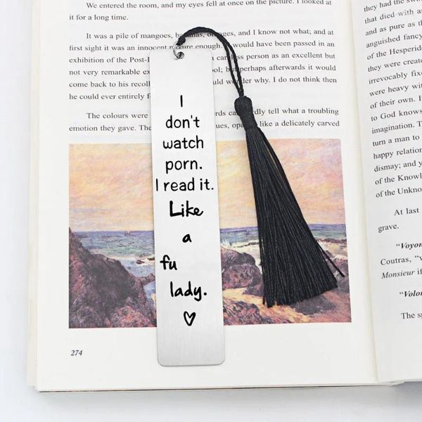 1pc Funny Book Marker Gifts Bookmark Bookmarks en acier inoxydable Humour Peeking