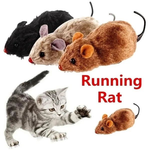 1pc Funny Lifeke Lifke Lish Mouse Run Rat Toy for Cats Dogs Tail Pits Kids Random Couleur 240410