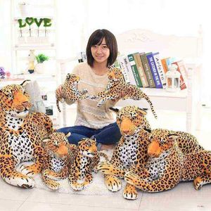 1 Unid Simulación Divertida Leopardo Juguetes de Peluche Suave Animal de Dibujos Animados Leopardo Lleno Muñeca Hogar Sofá Decoración Muñecas Niños Niños Mejores Regalos J220729