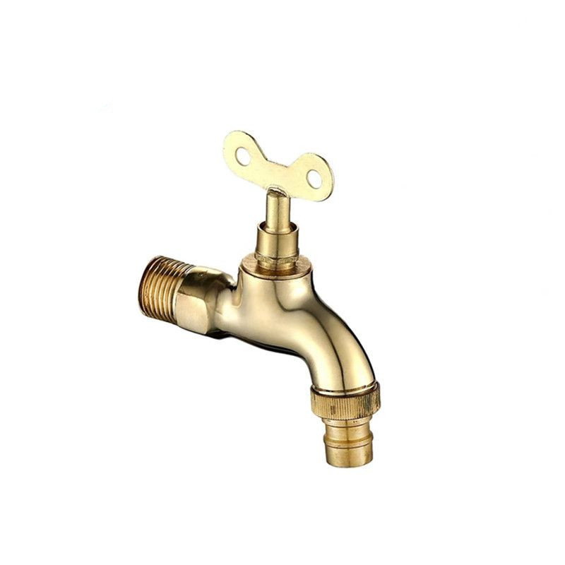 1PC G1/2' Brass Bibcock Automatic Washing Machine Mop Pool Faucet Slow Open With Lock Key Outdoor Anti-freeze Crack Single Cold