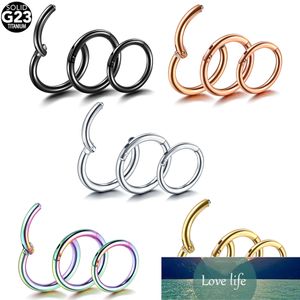 1 Pc G23 Titane Hinged Segment Anneau De Nez Ouvert Petit Septum Piercing Nez Boucles D'oreilles Femmes Hommes Oreille Nez Piercing Corps Bijoux Usine prix expert conception Qualité