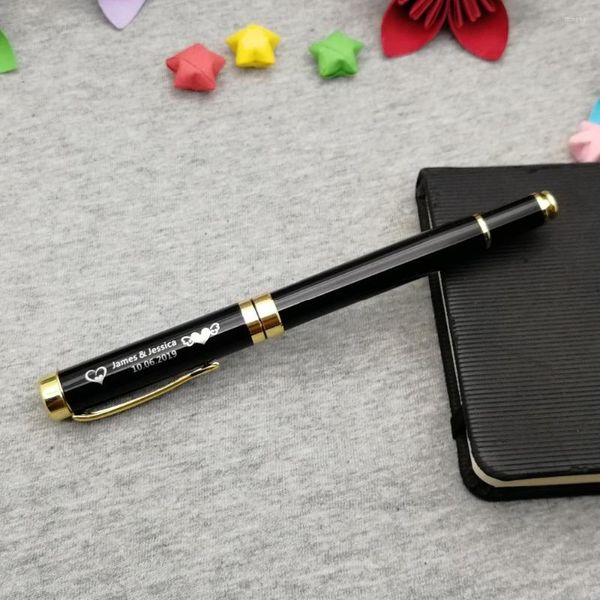 1pc stylo Gel avec votre nom cadeau d'anniversaire Unique pour père Design pince dorée personnalisé gratuit tout texte de souhait