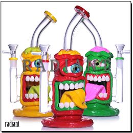 1PC Glass Bong 3D Hookah Hallowen Style Funny Hookah con accesorios para fumar tazón