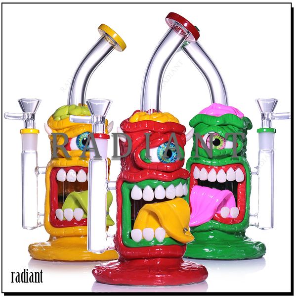 1 PC Bong en verre 3D narguilé Hallowen Style drôle narguilé avec bol accessoires pour fumer