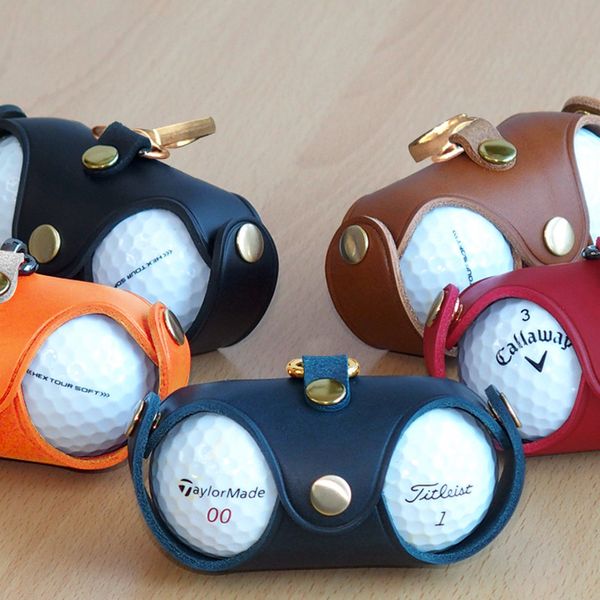Mini sac de balle de Golf en Faux cuir, pochette de taille, sac de rangement, conteneur contenant 2 balles, Clip de ceinture pivotant, 1 pièce
