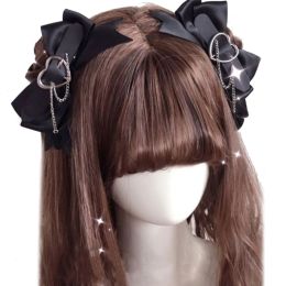 1pc Gothic Bowknot Hairpin Punk Hair Clip Halloween Harajuku Hairpin For Girl