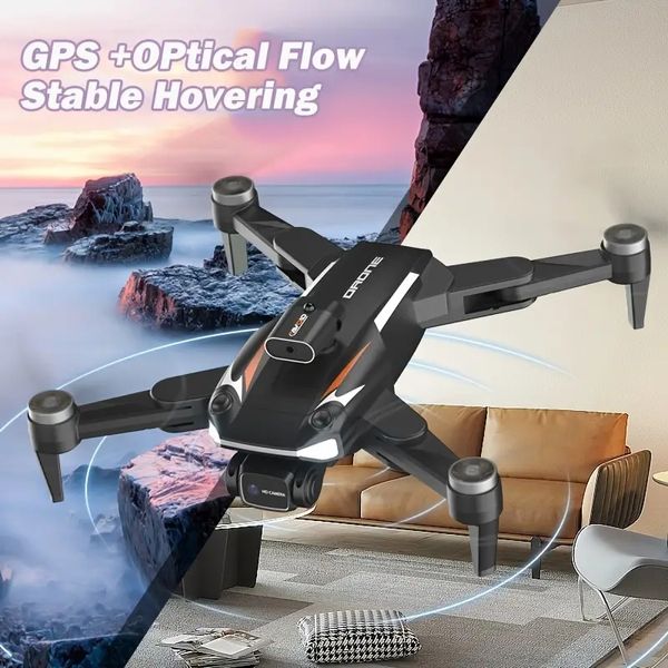 Drone GPS 1pc avec une touche de contrôle facile, retour intelligent, moteur sans balais puissant, grande résistance au vent, conception pliable, 2 batteries rechargeables