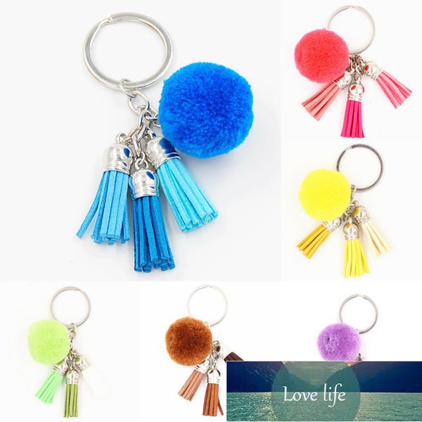 1 pc dégradé bleu jaune rose vert sac à pompon suspendu porte-clés Pompons voiture porte-clés boule charmes bijoux à bricoler soi-même prix usine conception experte qualité dernier style