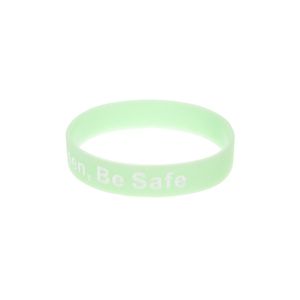 1PC Be Seen Be Safe Silicone Rubber Wristband Glow in the Dark Green Perfect for Night Runer Wear