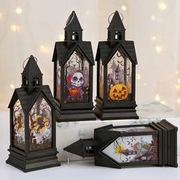 1pc Halloween Woondecoratie Kaarslamp, Elektronische Hanger Kleine Nachtverlichting, Kasteel Windlichten Pompoenlamp, Halloween Party Prop Decoratie