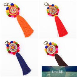 1 st handgemaakte kwastje sleutelhangers voor dames tassen accessoires kralen pom pom etnische sleutelhanger bohemian sieraden fabriek prijs expert ontwerp kwaliteit Nieuwste stijl origineel