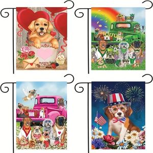 1 pc, Happy Valentine's Dogs House Flag Puppy Love Humour, Puppy Love Letter Roses Diamond Art Kits Pour Adultes Enfants Débutants